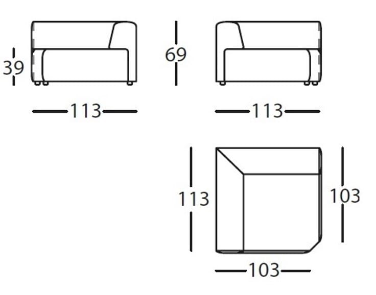Угловое кресло из хлопка SANCAL ARCH-00118890 - Вид №3