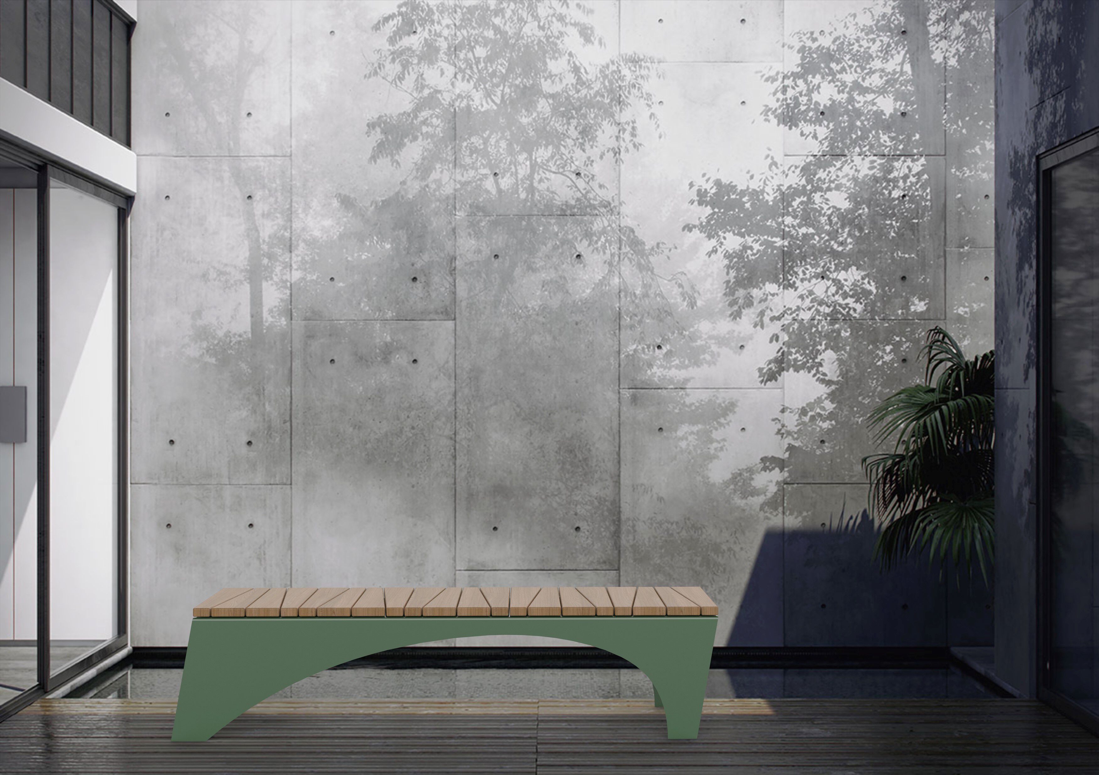 Стальная и деревянная скамья без спинки CITYSì FRISONE ARCH-00035404 - Вид №4