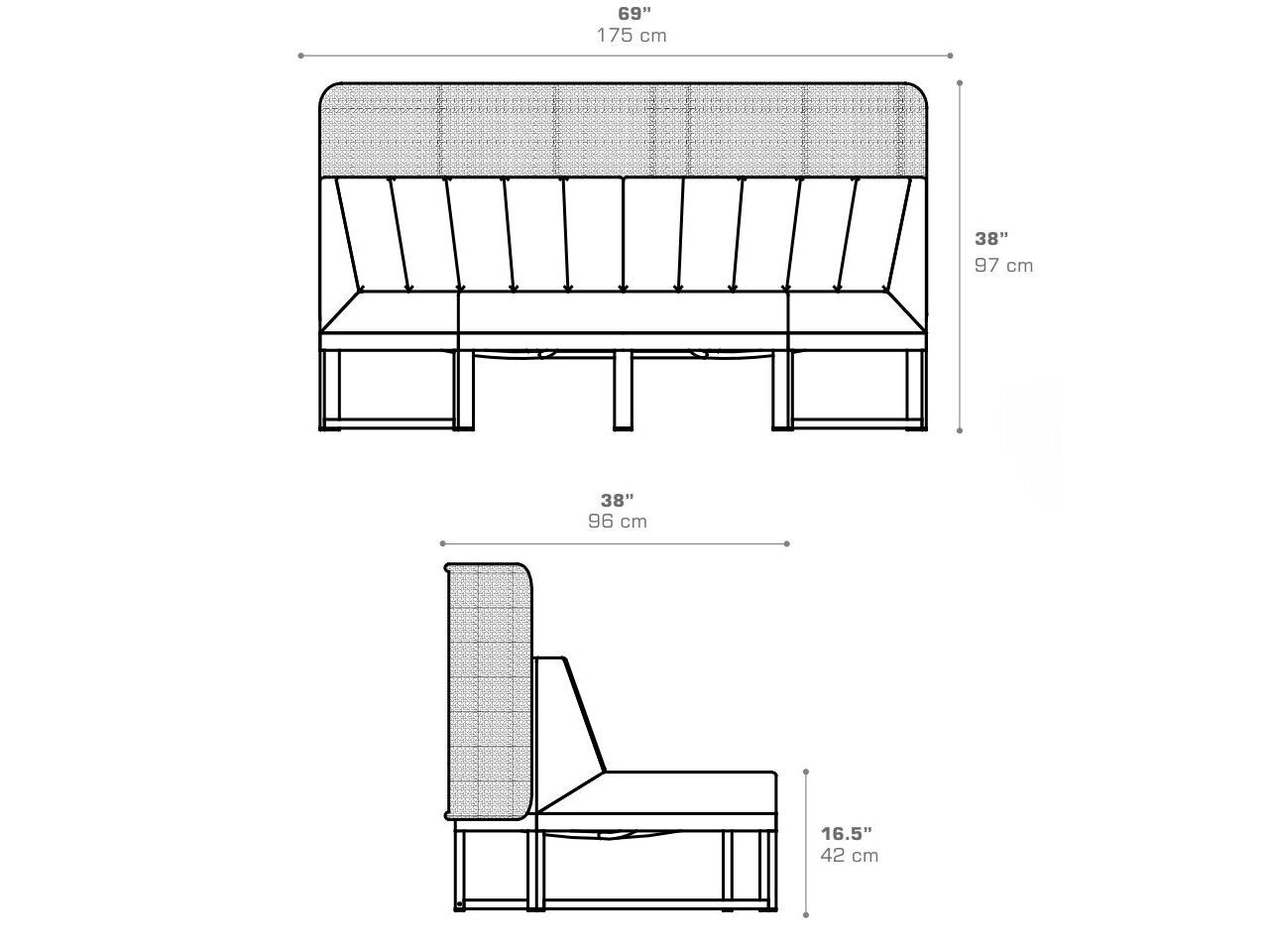 Модульный изогнутый садовый диван с высокой спинкой MAMAGREEN Munia ARCH-00046147 - Вид №10