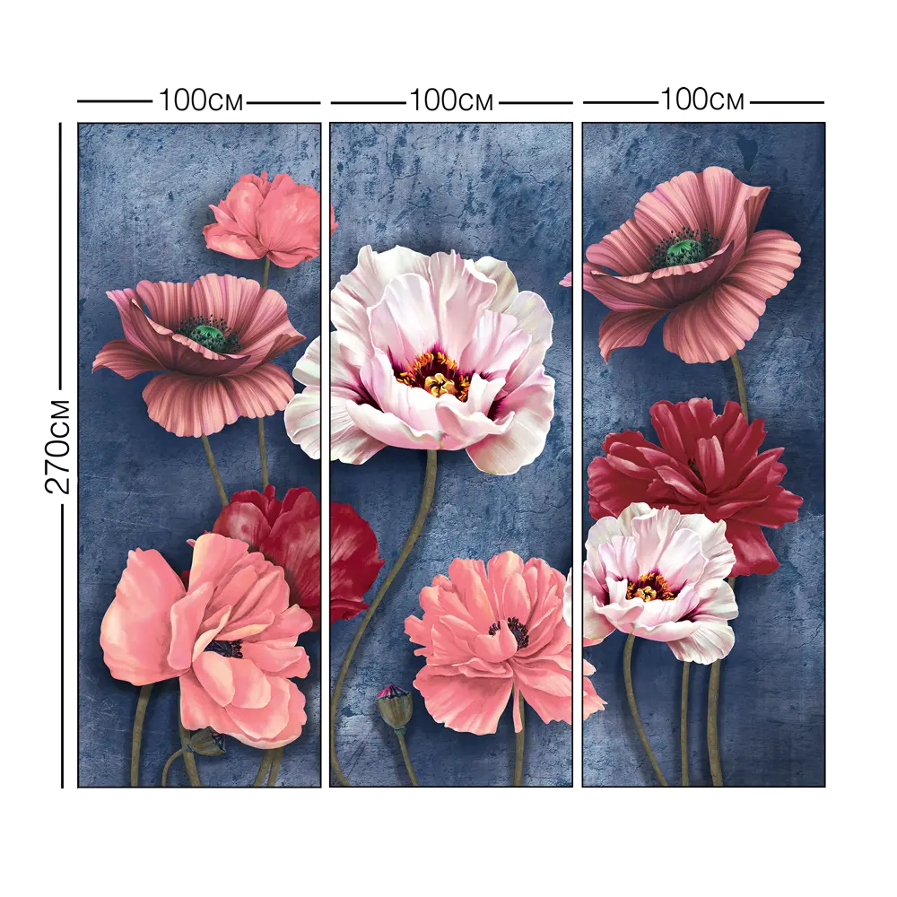 Фотообои Маковый лофт флизелиновые, 300x270 см, L13-192 FBRUSH 3D FLIZART STLM-2022053 - Вид №2