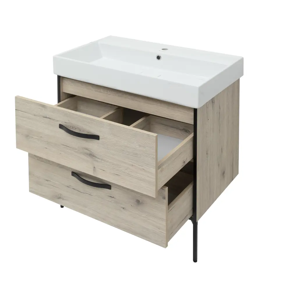 Тумба под раковину подвесная Aquanet Инди 100 см дуб белый STLM-2102291 - Вид №3