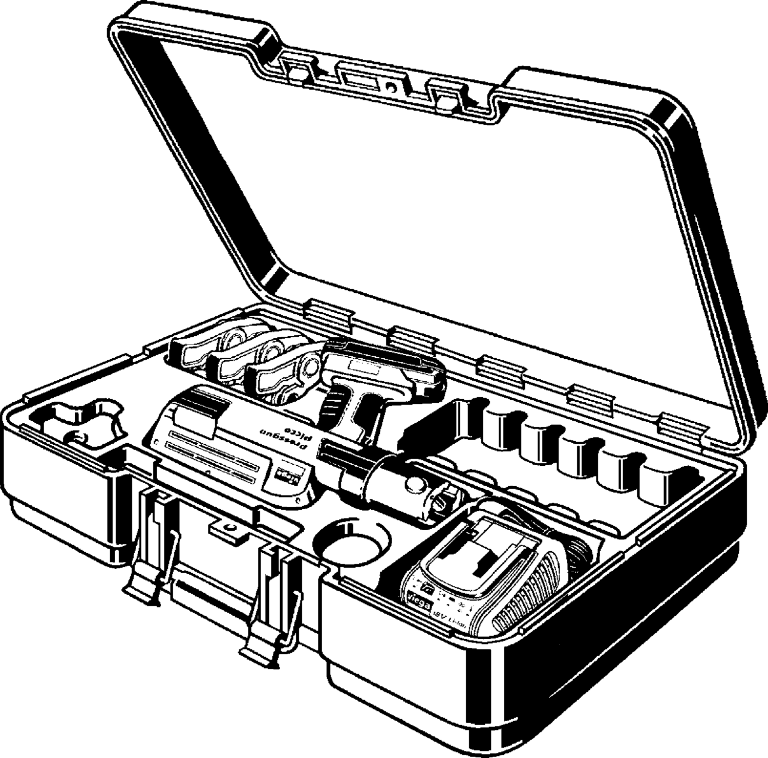 Трубопроводные системы  Системные пресс-инструменты  Системные пресс-инструменты  Аккумуляторная батарея VIEGA 671 631 1) Модель 5387.3 Santreyd  - Вид №1