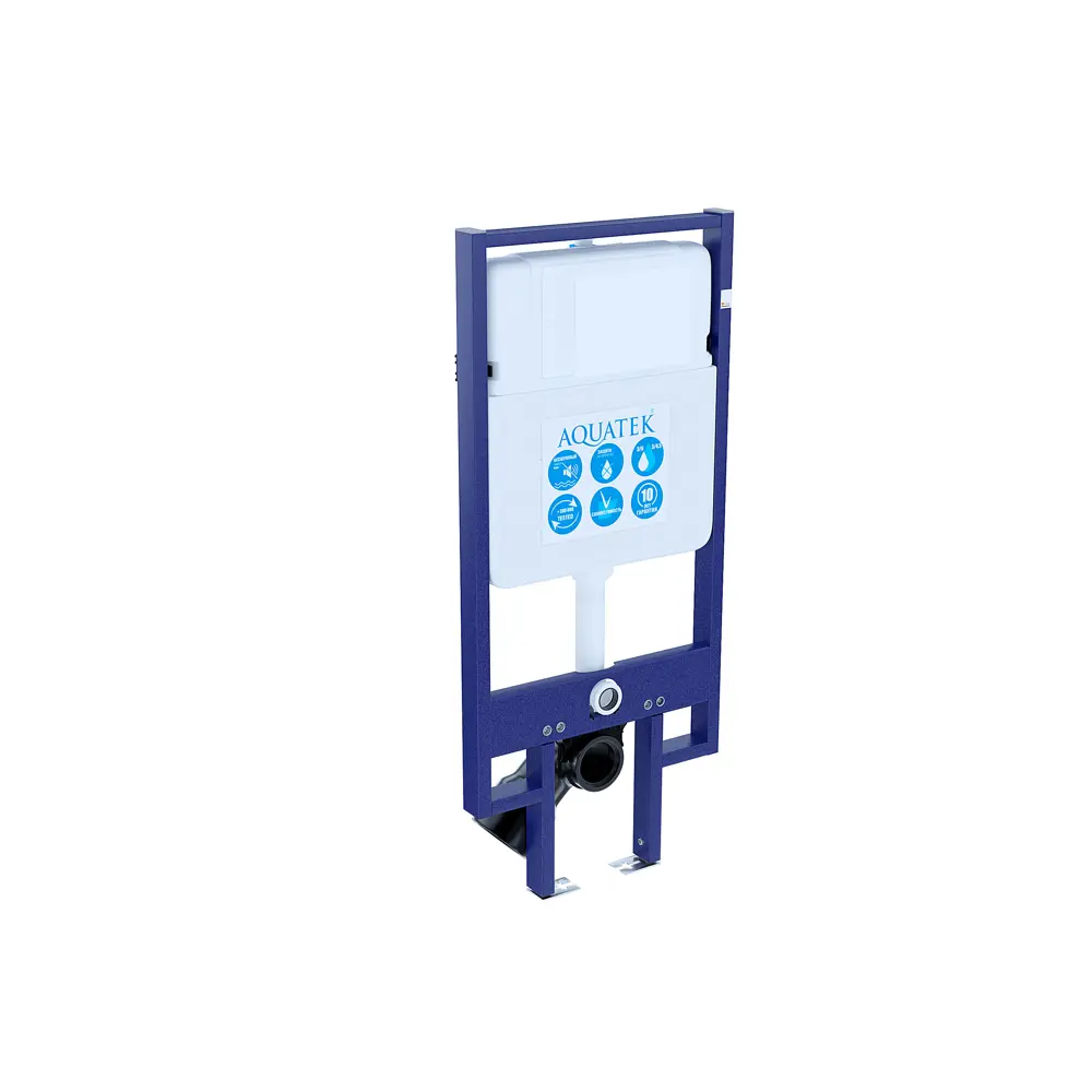 Комплект инсталляция с унитазом Aquatek Европа 4 в 1, безободковый с микролифтом, клавиша цвет белый STLM-2120468 - Вид №10