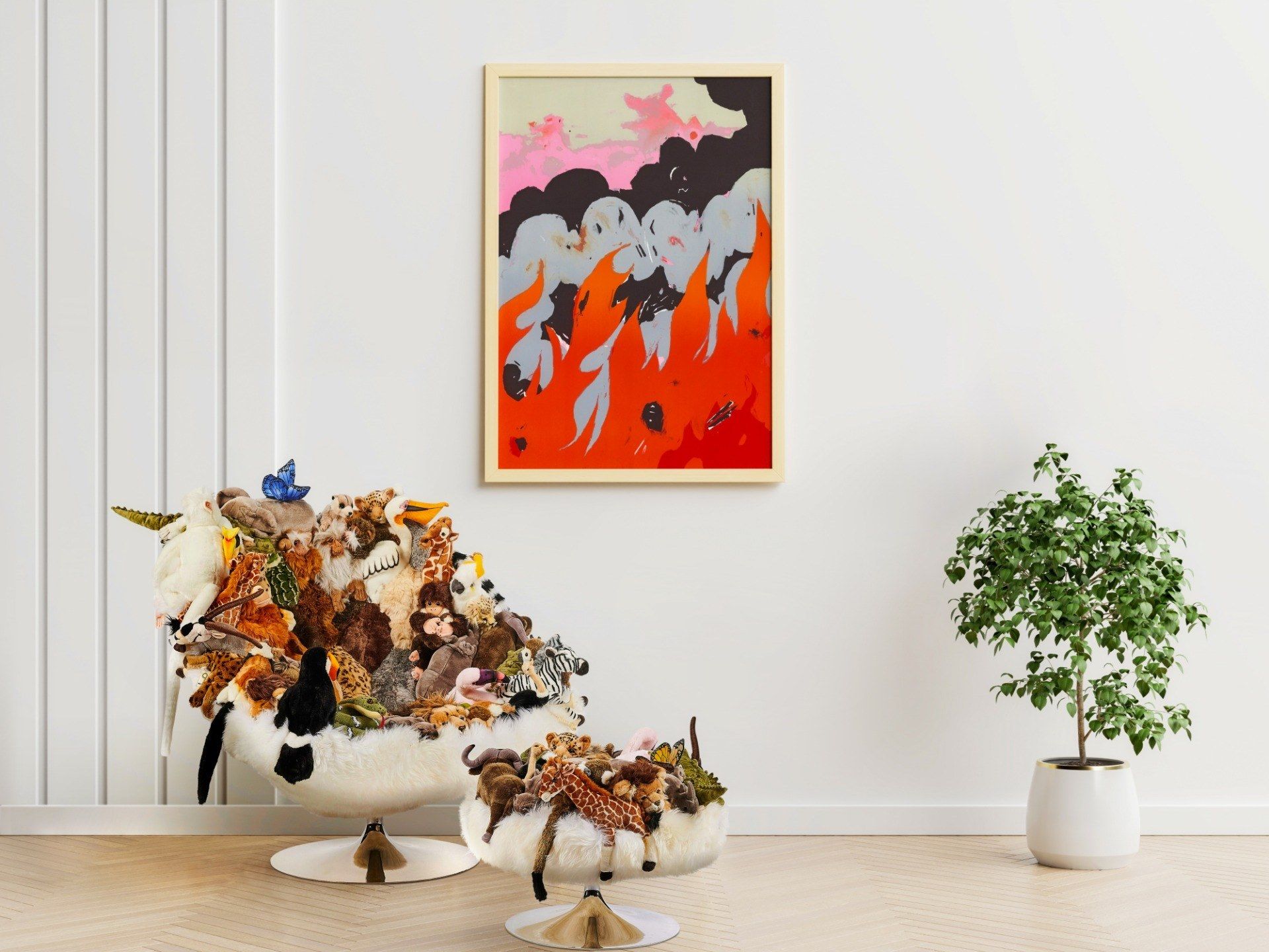 Полиэстер круглый пуф APCOLLECTION Африканское сафари ARCH-00037614 - Вид №1