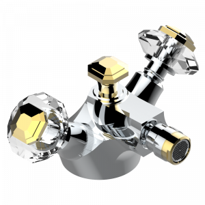 A59-3202 Смеситель для биде на одно отверстие с поворотным аэратором и донным клапаном Thg-paris Tradition cristal Хром/золото