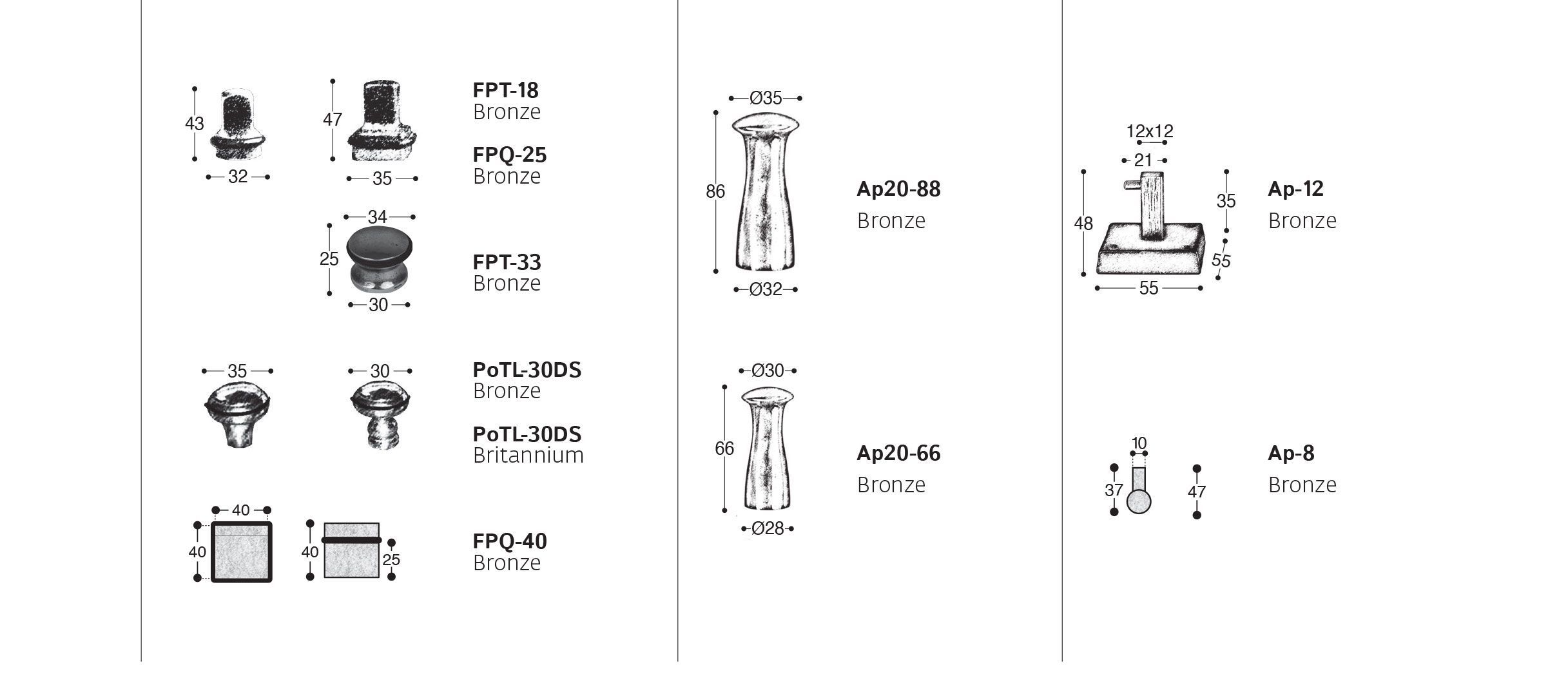 Бронзовые дверные упоры GIARA ART DESIGN-BRONZE FPT-18 ARCH-00029429 - Вид №2