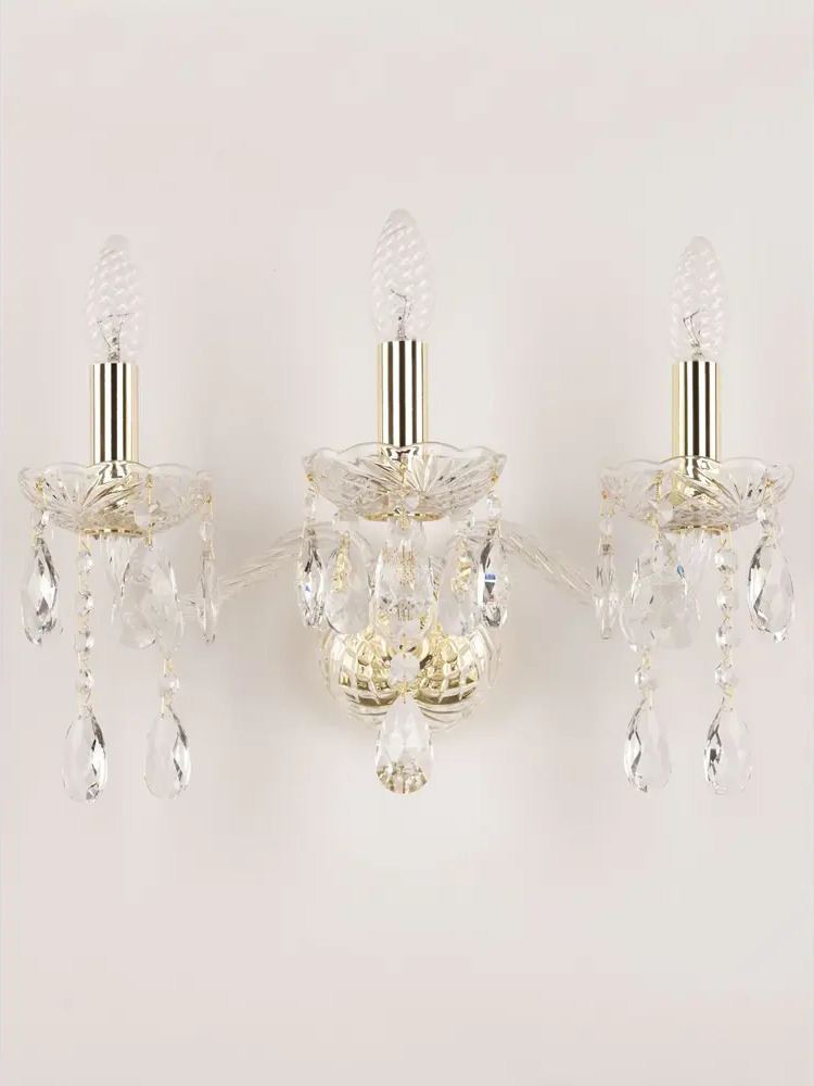 90027445 Настенный светильник BOHEMIA IVELE CRYSTAL 107B.3.165.G цвет золотой STLM-0089555