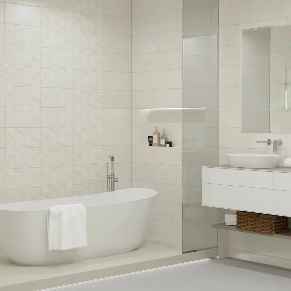 Плитка настенная Mersey Travertine A0554H24108 20x40 см 1.6 м² матовая цвет серый Santreyd STLM-2075822 - Вид №5
