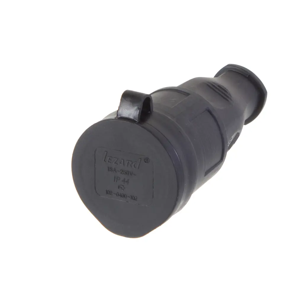 Розетка чёрная с заглушкой Lezard 250 В STLM-2210542 - Вид №1