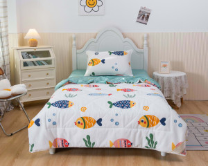 90357296 Комплект постельного белья с одеялом Аквариум детский сатин цвет белый STLM-0199109 SOFI DE MARKO