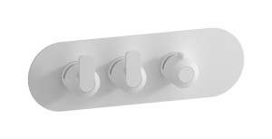 Внешняя часть термостата 2-ходовая, круглая пластина, горизонтальная, ручка С-67 WE ARE IB eua222bonc6 Matt White Aqua