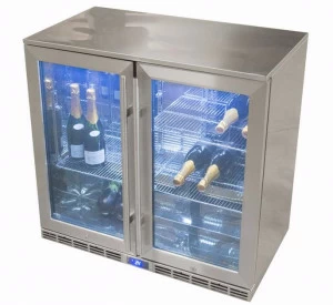 JOKODOMUS Двухдверный холодильник из нержавеющей стали со стеклянной дверцей Cun 900320