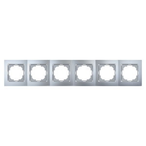 90621331 Рамка для розеток и выключателей metallic 6 постов цвет серебро Touran STLM-0311600 NILSON