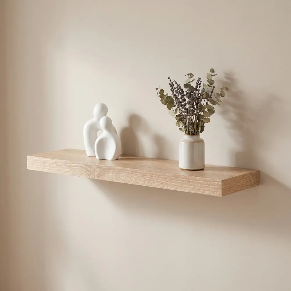 Настенная полка KONSENSA 60x23.5 см со скрытым креплением МДФ цвет дуб STLM-2082390