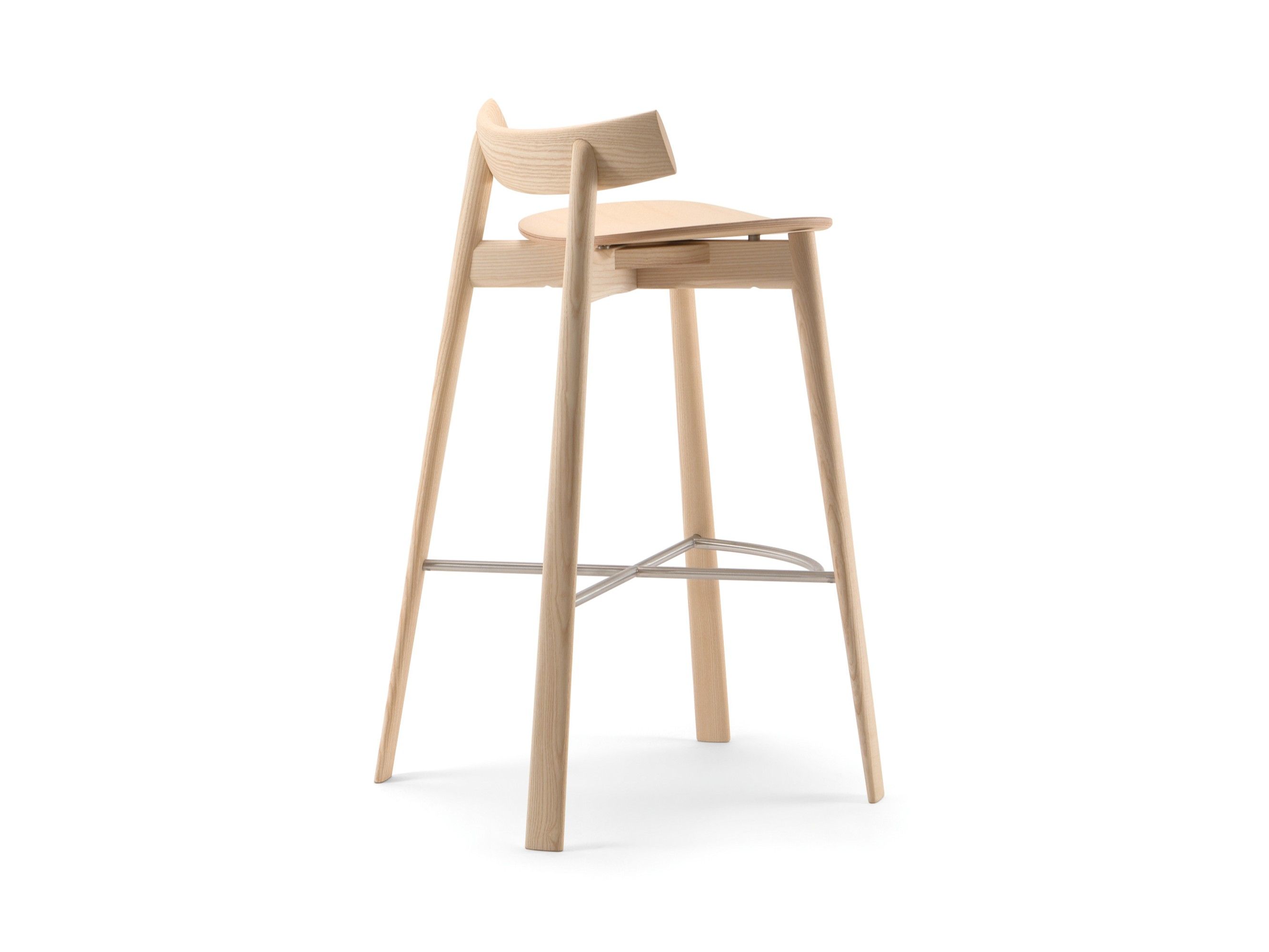 Высокий деревянный табурет с подставкой для ног Cizeta Remo ARCH-00019044