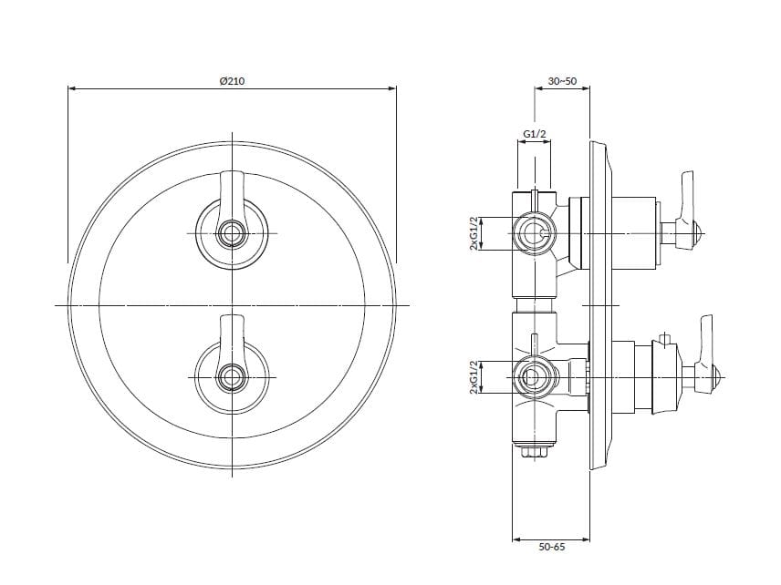 Термостатический встраиваемый смеситель для душа / ванны OMNIRES Armance ARCH-00133956 - Вид №2