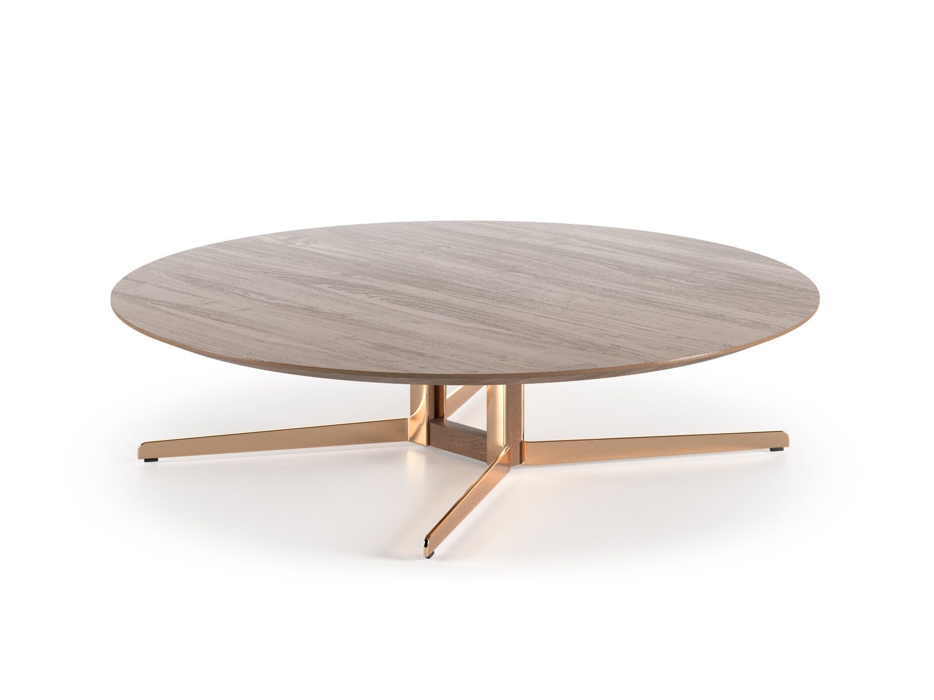 Низкий круглый журнальный столик с деревянной столешницей Natuzzi Italia Campus ARCH-00015366 - Вид №2