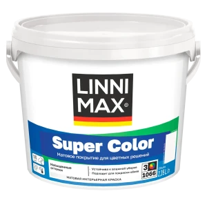 Краска для стен и потолков Linnimax Super Color моющаяся матовая прозрачная база 3 2.35 л