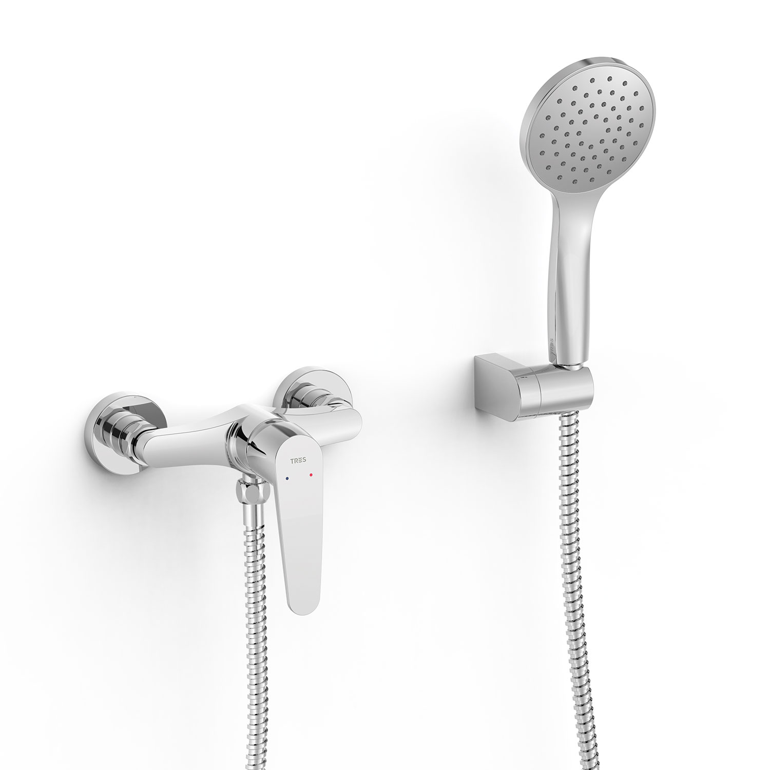 ПЛОСКИЙ настенный смеситель для душа с одной ручкой -22016701 TRES 