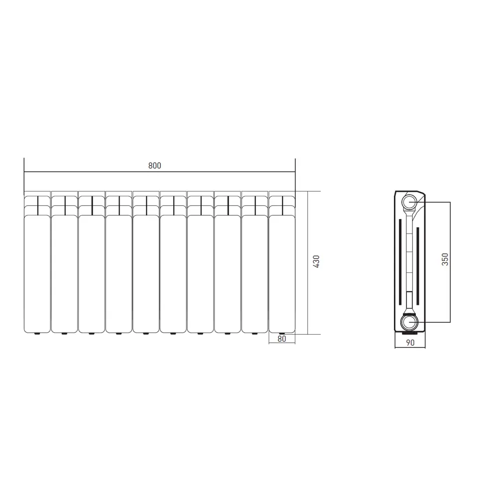 Радиатор Equation 350/90/10 секционный алюминиевый для эффективного отопления 86565606 STLM-0941672 - Вид №6