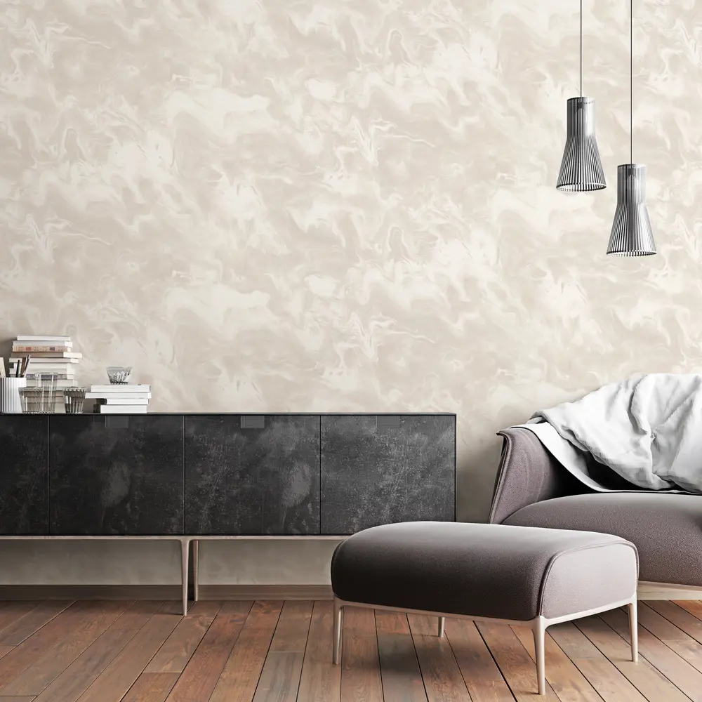 Обои флизелиновые Inspire Wave бежевые 1.06 м Moka 6 STLM-2022227 - Вид №2