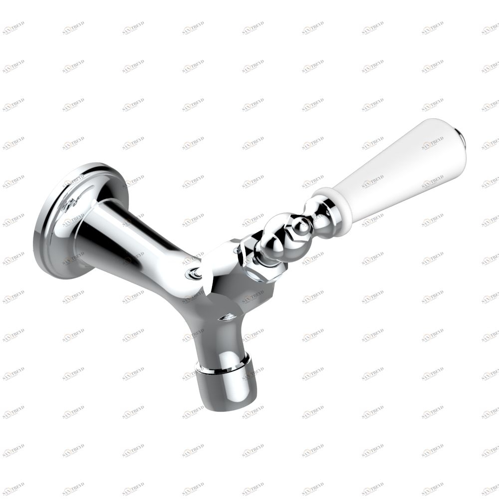 G28-166/H Кран настенный 1/2" для горячей воды Thg-paris 1900 с рукоятками Хром G28-166/H CAT.A