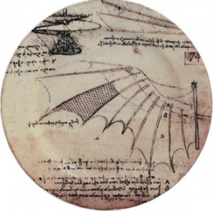 10636902 Gien Набор подставок для кружек Gien Механизмы. Леонардо Да Винчи 12,8 см, фаянс, 4 шт Фаянс