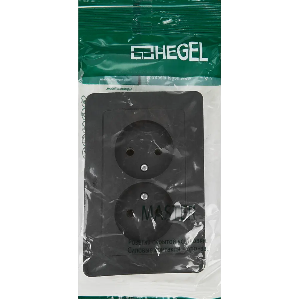 Розетка двойная встраиваемая Hegel Мастер цвет черный STLM-2177591 - Вид №5