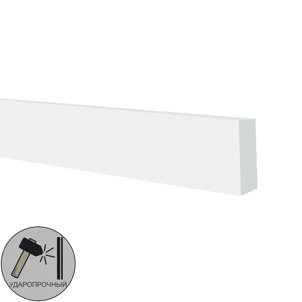 Молдинг настенный полистирол ударопрочный Decomaster DD610 белый 10x20x2000 мм DECOR-DIZAYN STLM-2108351