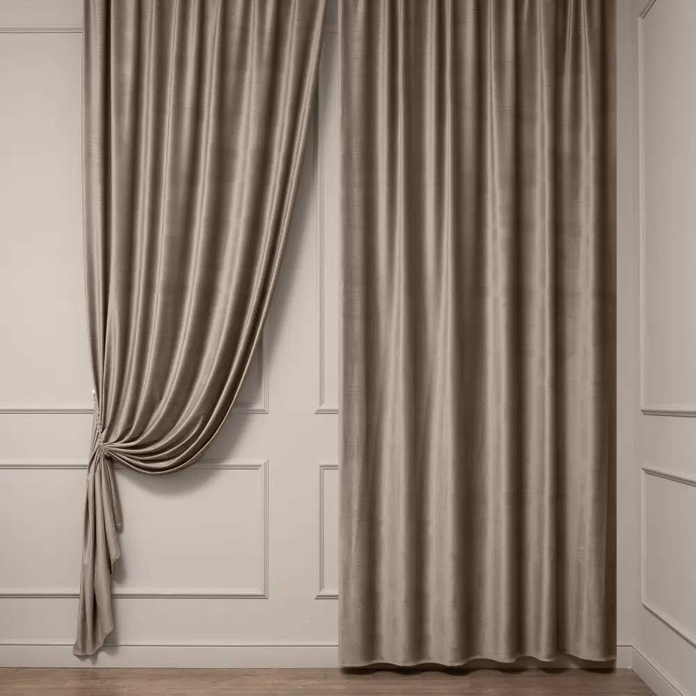 Ткань 1 п/м бархат Bellissimo 300 см 280 г/м² цвет имбирное печенье 89462512 STLM-2149656 TEX REPUBLIC 