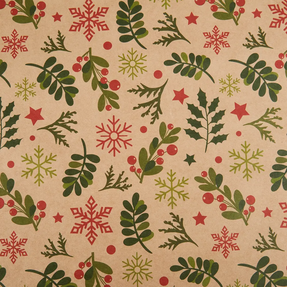 Упаковочная бумага «Зеленые листочки» 70 см Симфония STLM-2037487