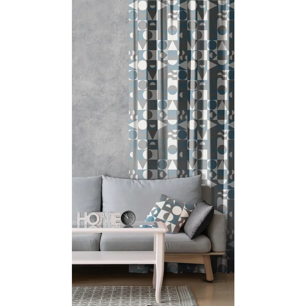 Штора на ленте Falma 140x280 см геометрия цвет серо-синий SEASONS STLM-2151541 - Вид №5