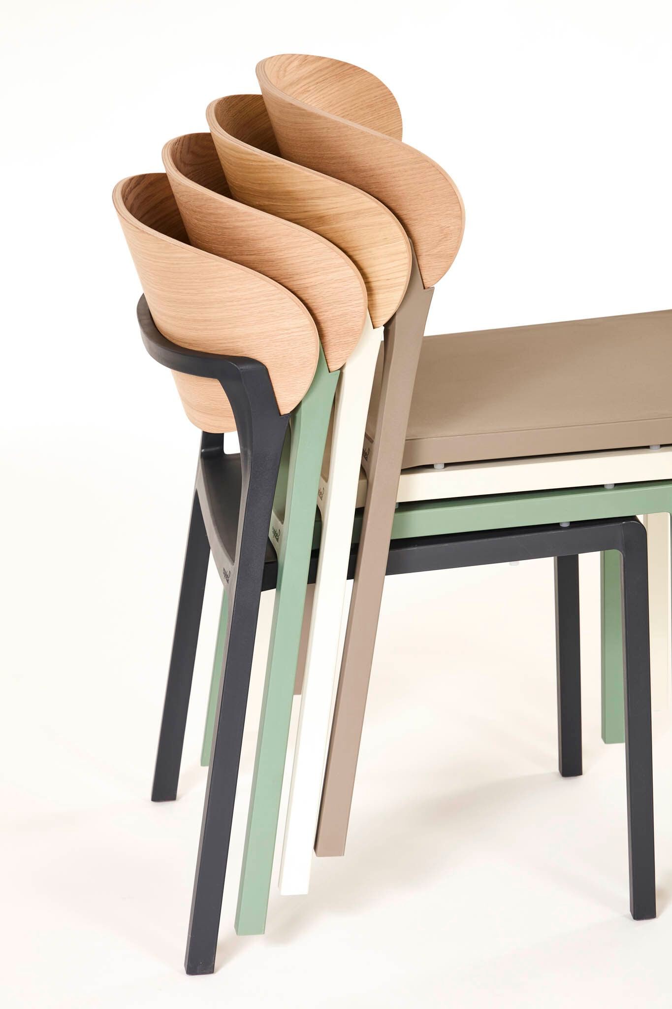 Садовый стул из полипропилена с деревянной спинкой Ezpeleta BAKE WOOD ARCH-00073360 - Вид №8