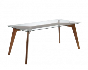 Обеденный стол стеклянный с деревянными ножками 180 см Perent ICON DESIGNE  178135 Прозрачный
