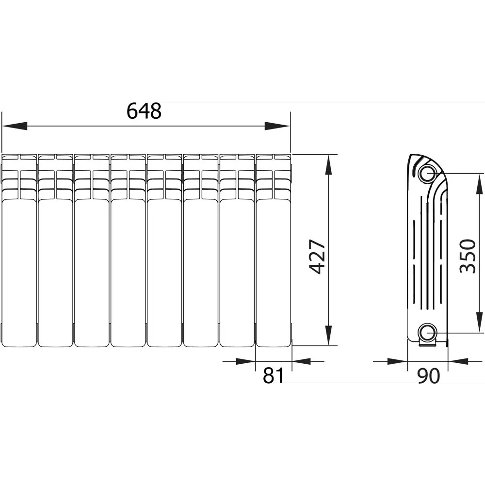 Equation Aluminium - алюминиевый радиатор отопления 8 секций для эффективного обогрева 18360653 STLM-0010516 - Вид №5