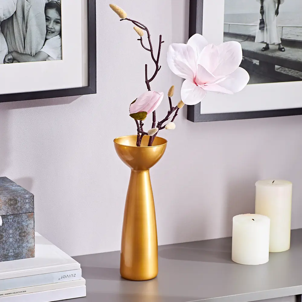 Ваза Гиацинт-2 средняя, цвет золото металлик EVIS STLM-2020077 - Вид №1