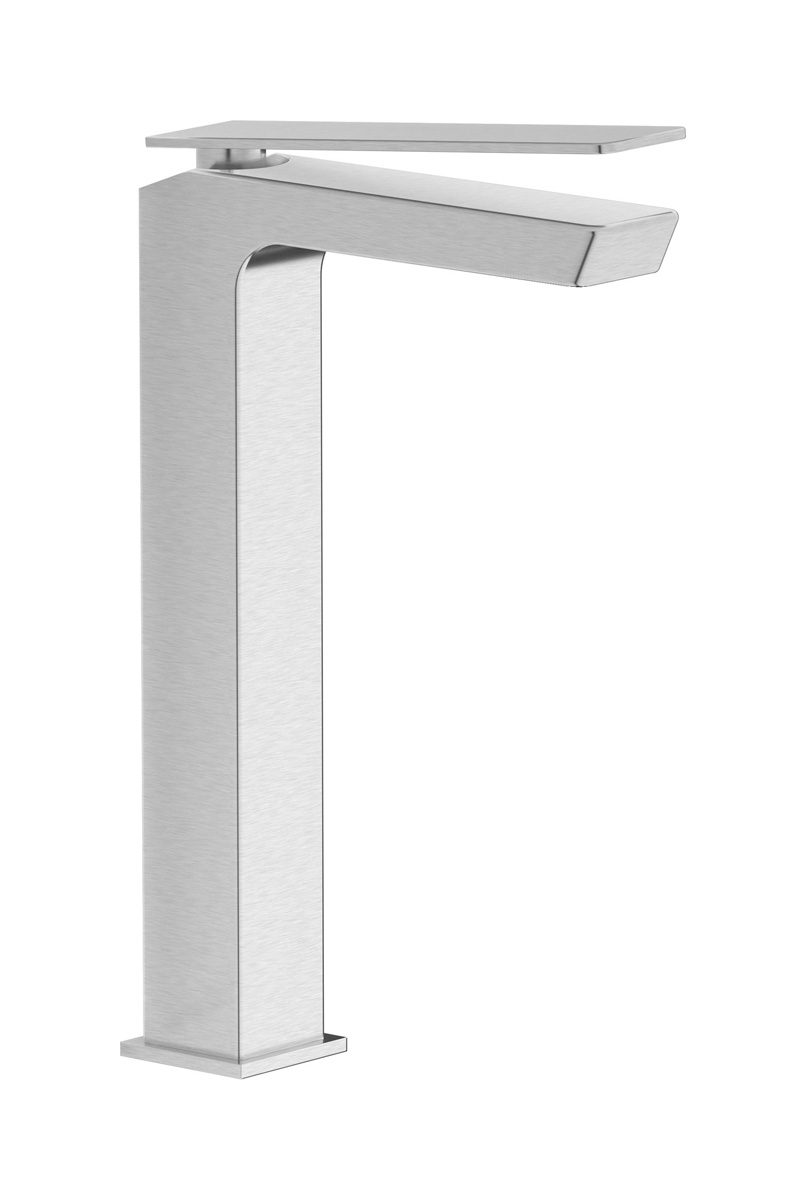 Высокий смеситель для раковины на 1 отверстие в комплекте с донным клапаном WE ARE IB k3202ss Brushed Nickel K3