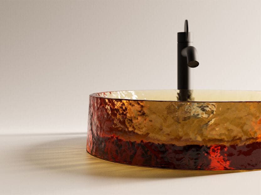 Круглый умывальник из литого стекла Agape MASSICCI ARCH-00067257 - Вид №1