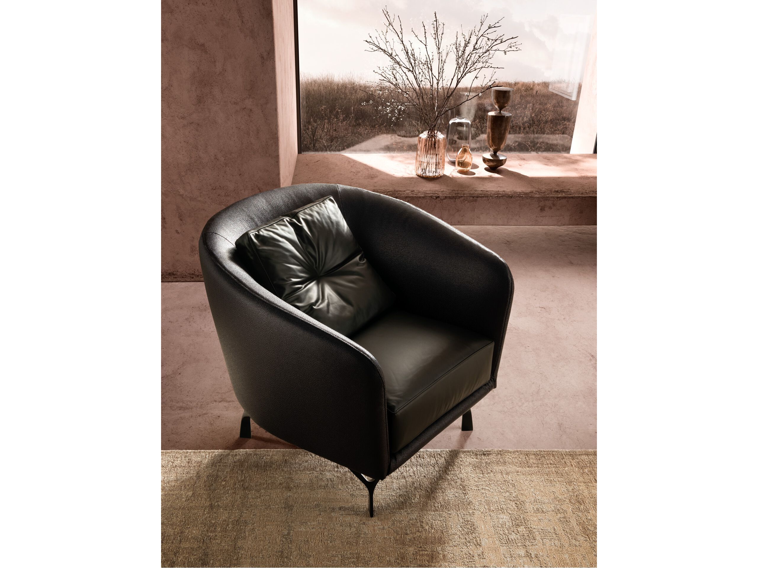 Кожаное кресло с подлокотниками VALENTINI Ethos ARCH-00066684 - Вид №1