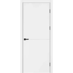Дверь межкомнатная глухая Николь 60x210 см эмаль цвет белый с замком и без петель