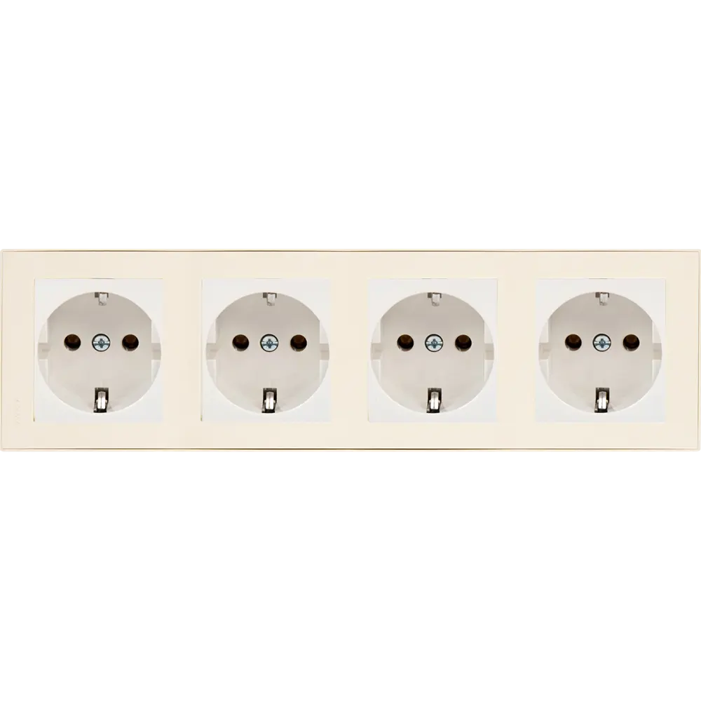 Рамка для розеток и выключателей Lezard Rain 4 поста, цвет бежевый STLM-2209006 - Вид №2