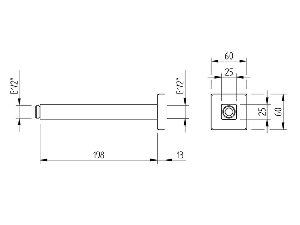 Стальной потолочный душ Aquademy Quadro ARCH-00050279 - Вид №2