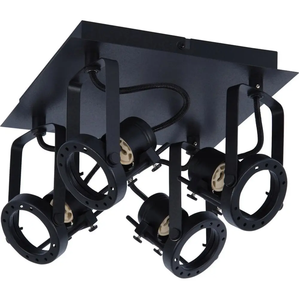 Спот поворотный Technic квадрат, 4 лампы, 8 м², цвет чёрный INSPIRE STLM-2063648