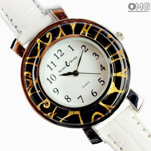 3001 ORIGINALMURANOGLASS Наручные часы Унисекс - белые - Original Murano Glass OMG 23 см