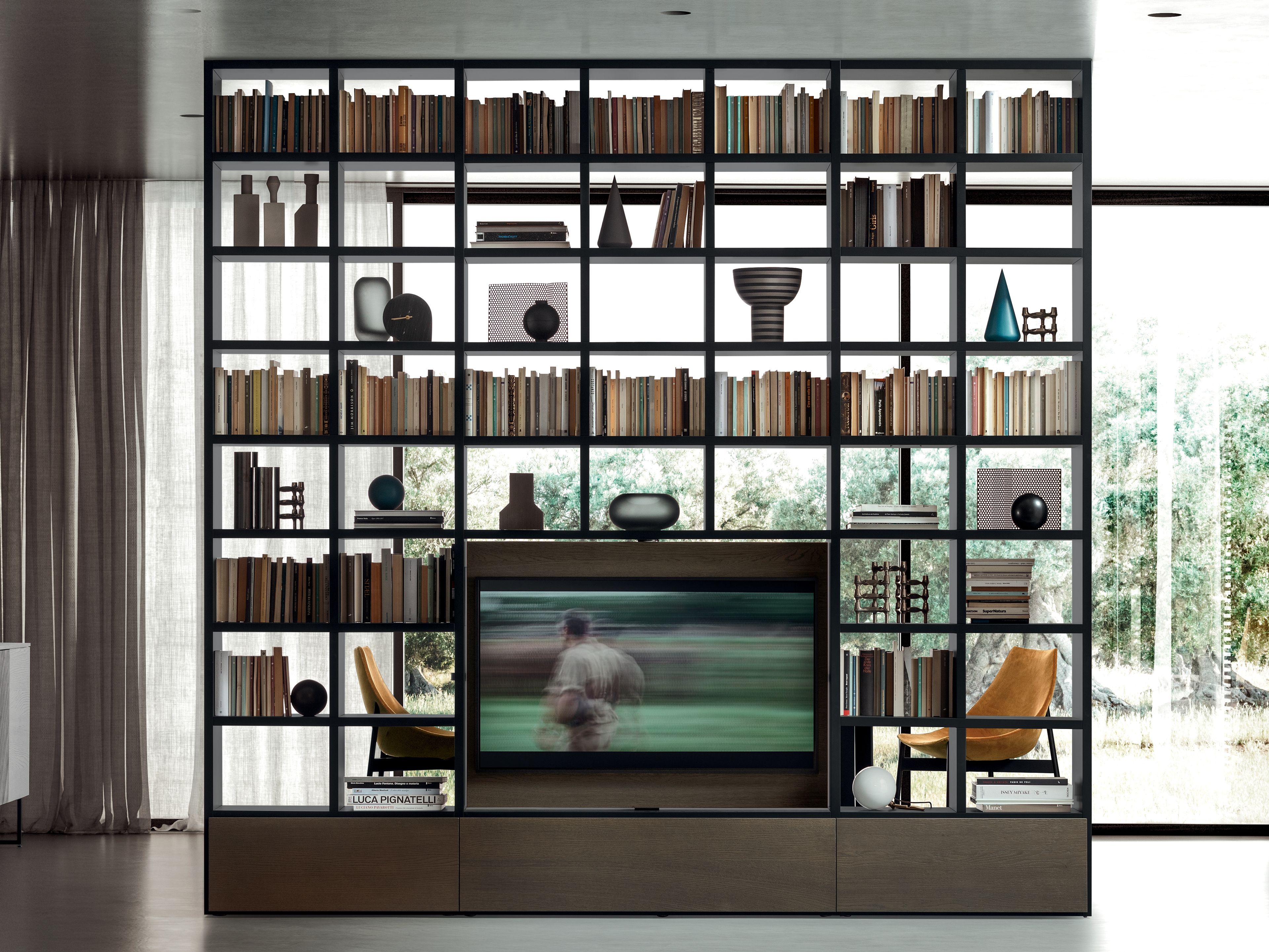 Модульный книжный шкаф с подставкой для телевизора Pianca Spazioteca ARCH-00136718