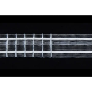 Тесьма лента шторная 1/2 Параллельная складка 1 ряд петель 2 шнура 40 мм x 50 м