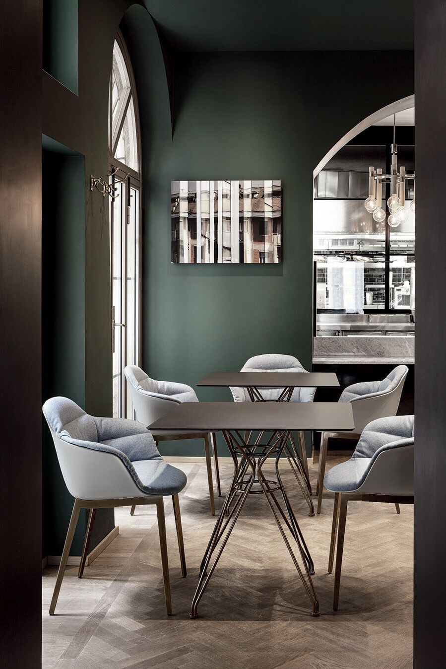 Стальной и деревянный квадратный стол Bontempi Casa VINCENT ARCH-00104345 - Вид №2