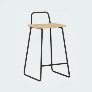 Барный стул с деревянным сиденьем темно-коричневый Bauhaus WOODI  00-3966248 Коричневый