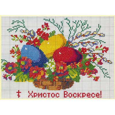 130х90кл Схема для вышивания цв. А3 ДК-137 "Христос Воскресе" Santreyd 