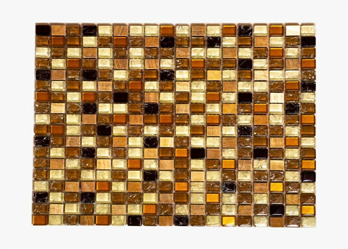 91020972 Мозаика стеклянная GS091B u00005479 30х30см цвет коричневый стекло;камень STLM-0444672 KERAMOGRAD